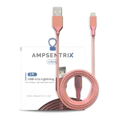 AmpSentrix Infinity 3 ft Non-MFI USB-A to Lightning Cable